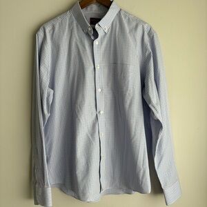 UNTUCKit Mens Large Wrinkle Free Button Down Shirt Red Blue Plaid Cotton Casual